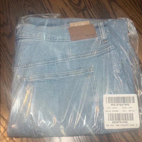 Madewell Women’s The Tall Straight Blue Hallstead Wash Women's Jeans Size 33 New - Picture 5 of 6
